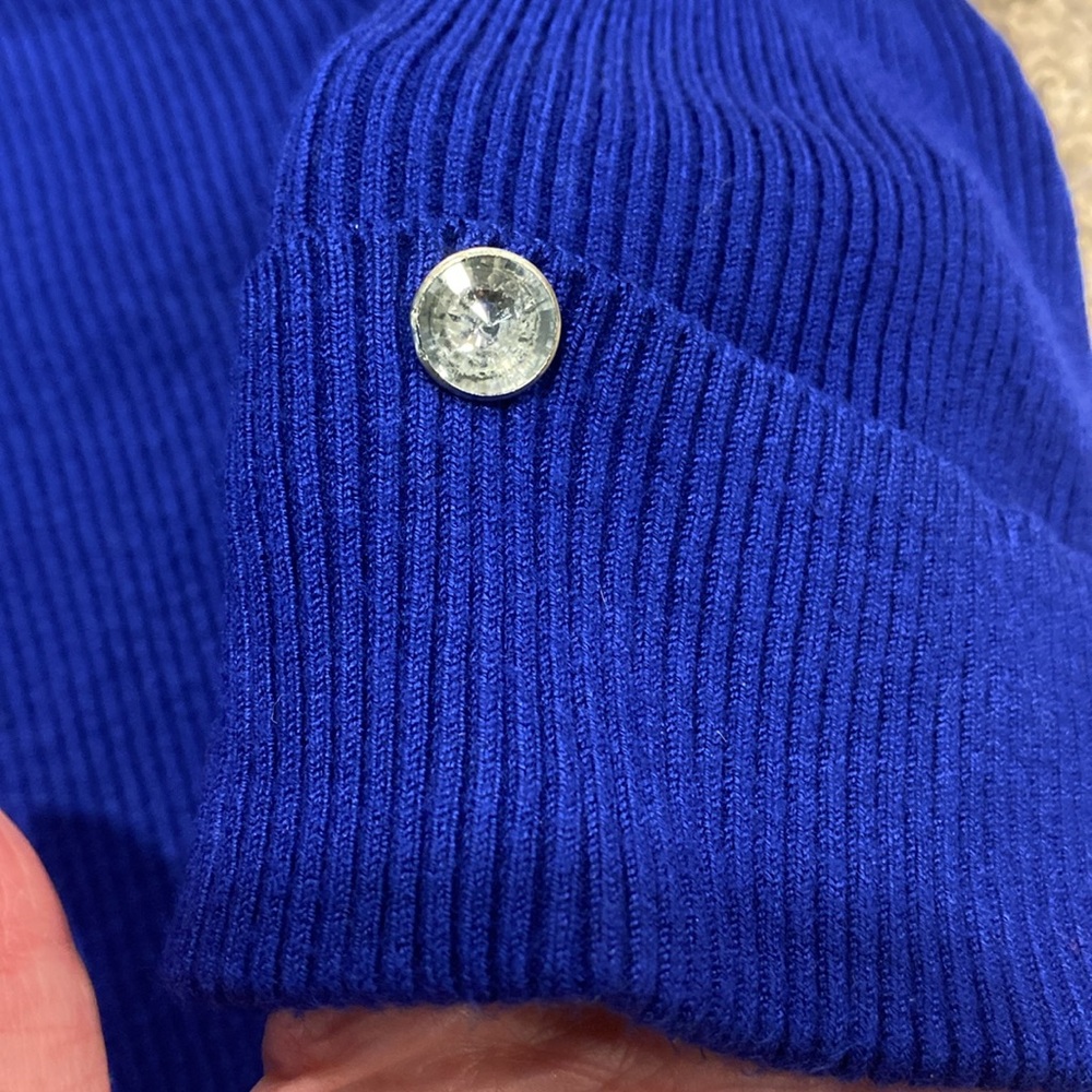 INC International Concepts Blue Short Sleeve Sweater Cuffs With Fun Buttons S - Picture 3 of 17